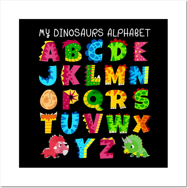 Dinosaurs Alphabet A-Z ABC Dino Identification Wall Art by SmilArt